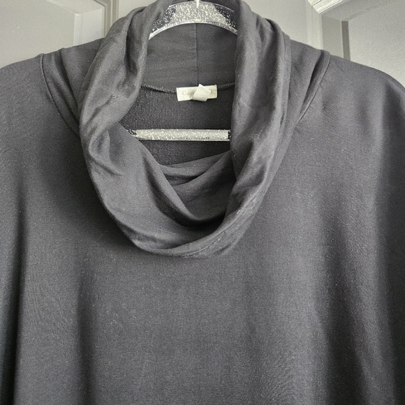 Garnet Hill Cowl-Neck Knit Black Tunic Size XL Closet Staple Minimalist - Picture 3 of 8